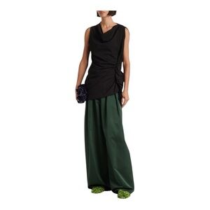 Dries Van Noten | Draped Cotton Jersey Assymetrical Sleevless Top Size Small